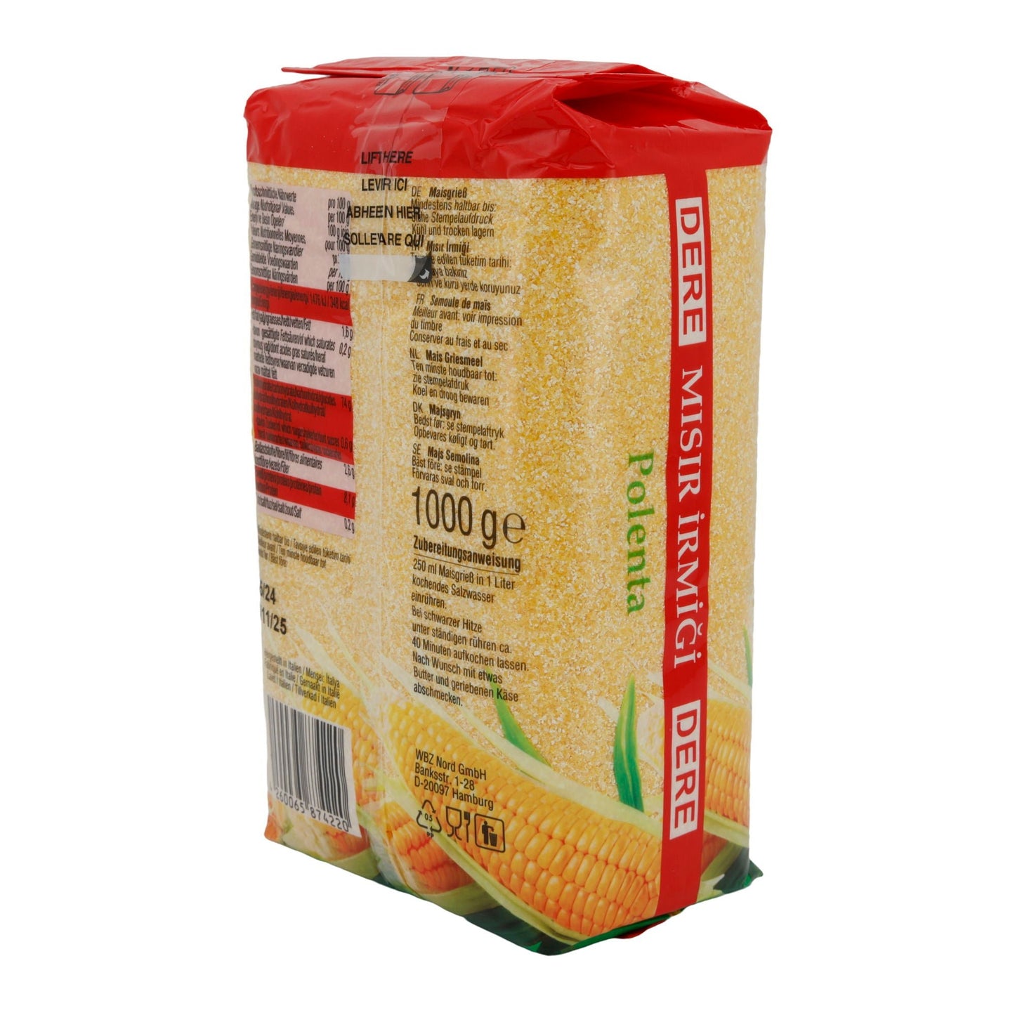 Semola di mais DERE | Farina | Per deliziosi piatti di polenta | 1000g