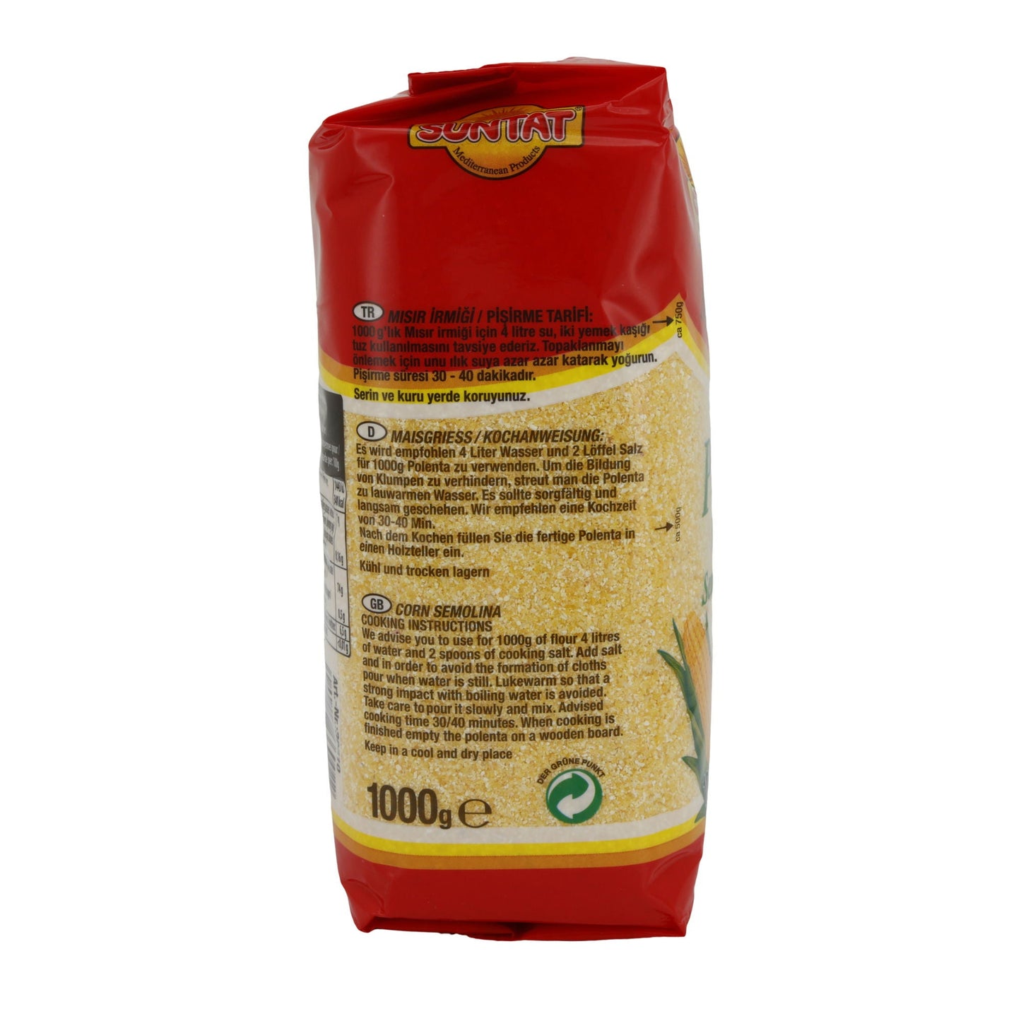 Semola di mais Suntat | Polenta | Senza glutine, tradizionale & creativa | 1 kg