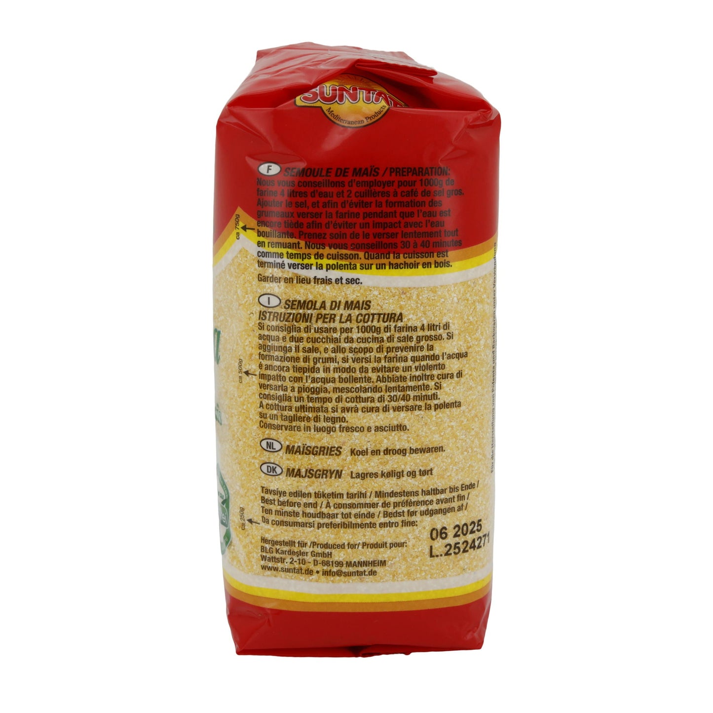 Semola di mais Suntat | Polenta | Senza glutine, tradizionale & creativa | 1 kg