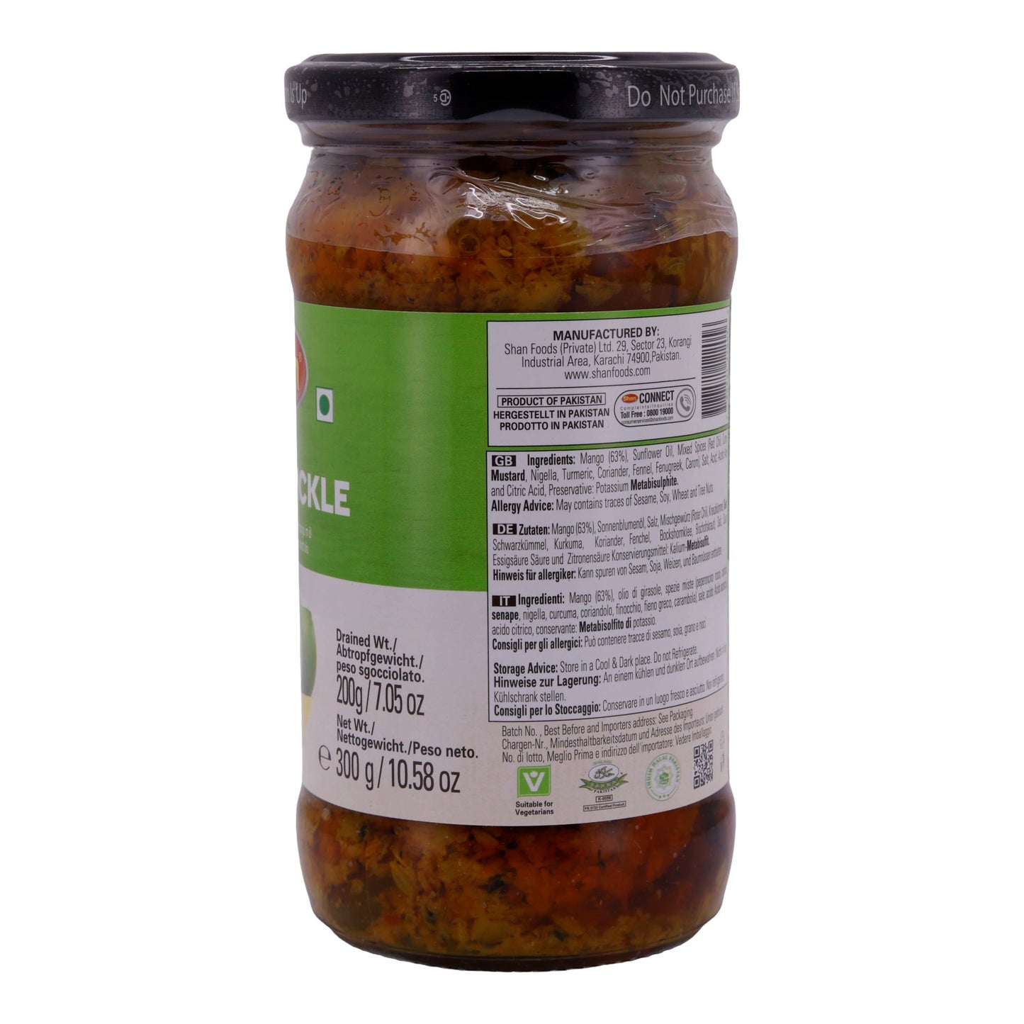 Mango Pickle Shan | Pittig | Ingelegde mango voor authentieke Indiase gerechten | 300 g