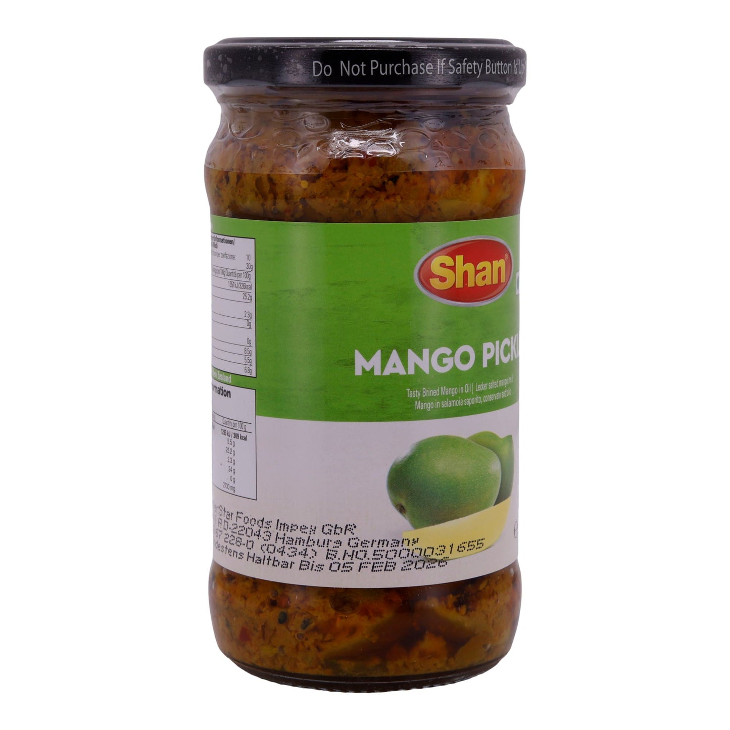 Mango Pickle Shan | Pittig | Ingelegde mango voor authentieke Indiase gerechten | 300 g