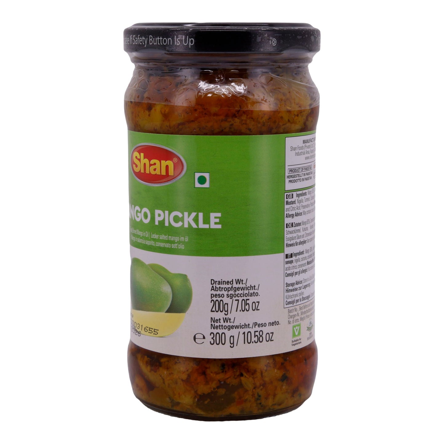 Mango Pickle Shan | Pittig | Ingelegde mango voor authentieke Indiase gerechten | 300 g