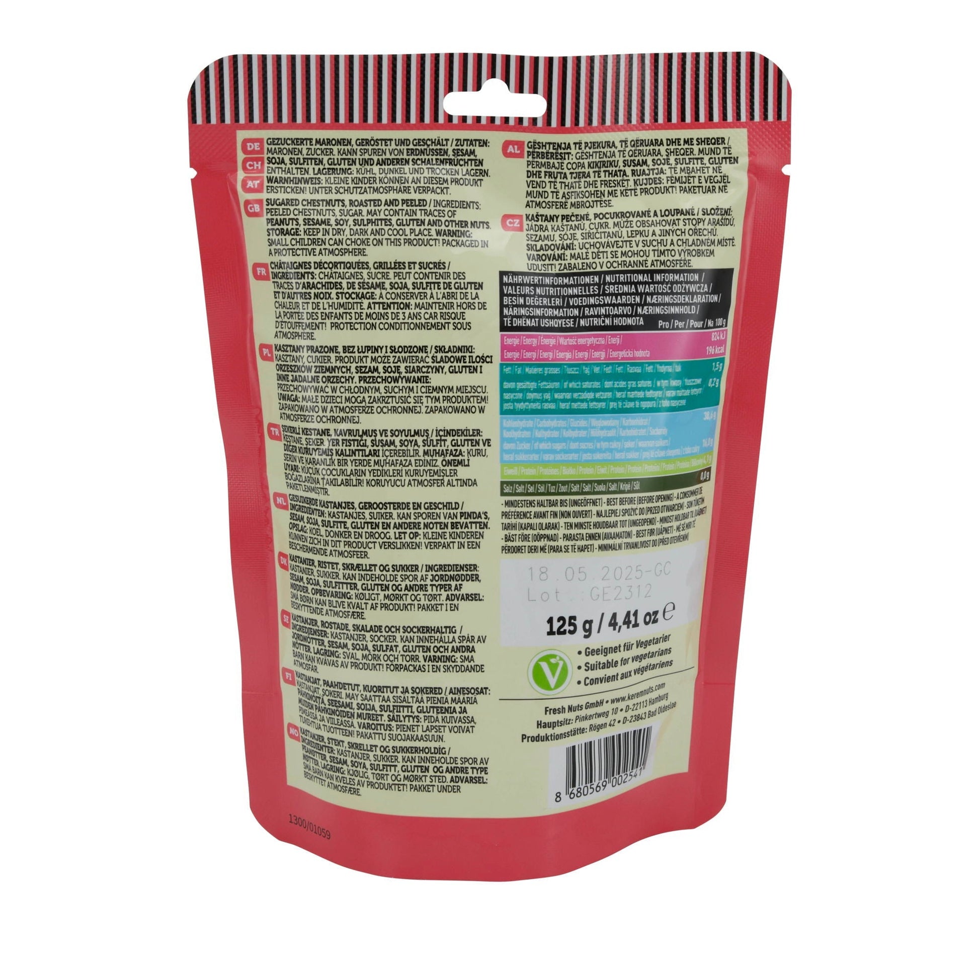 Maronen Kerem | Kastanien | Geröstet, geschält & gezuckert | 125g KEREM