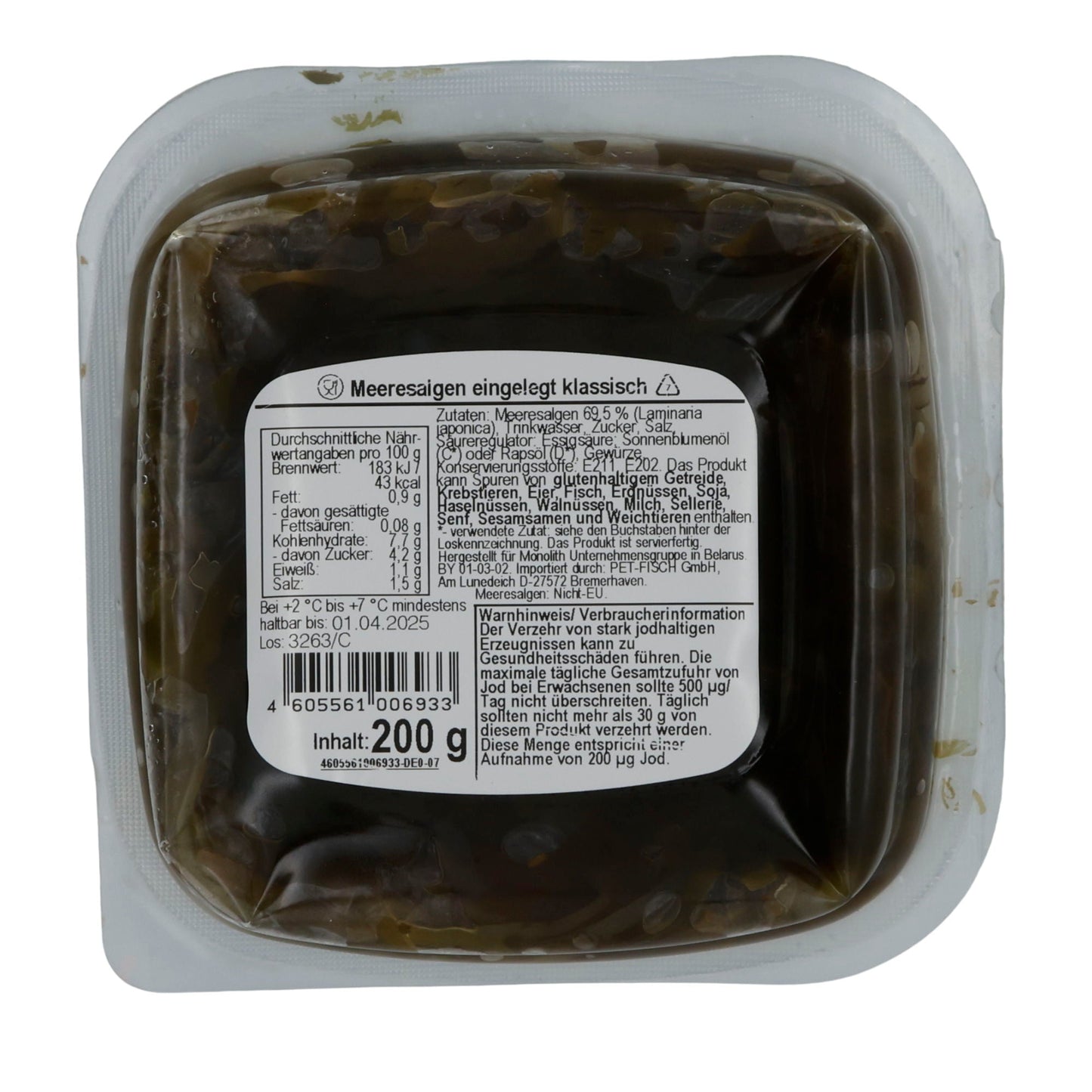 Meeresalgen Russkoe More Klassisch | Meeresalgen | Traditionelle eingelegte Algen | 200 g