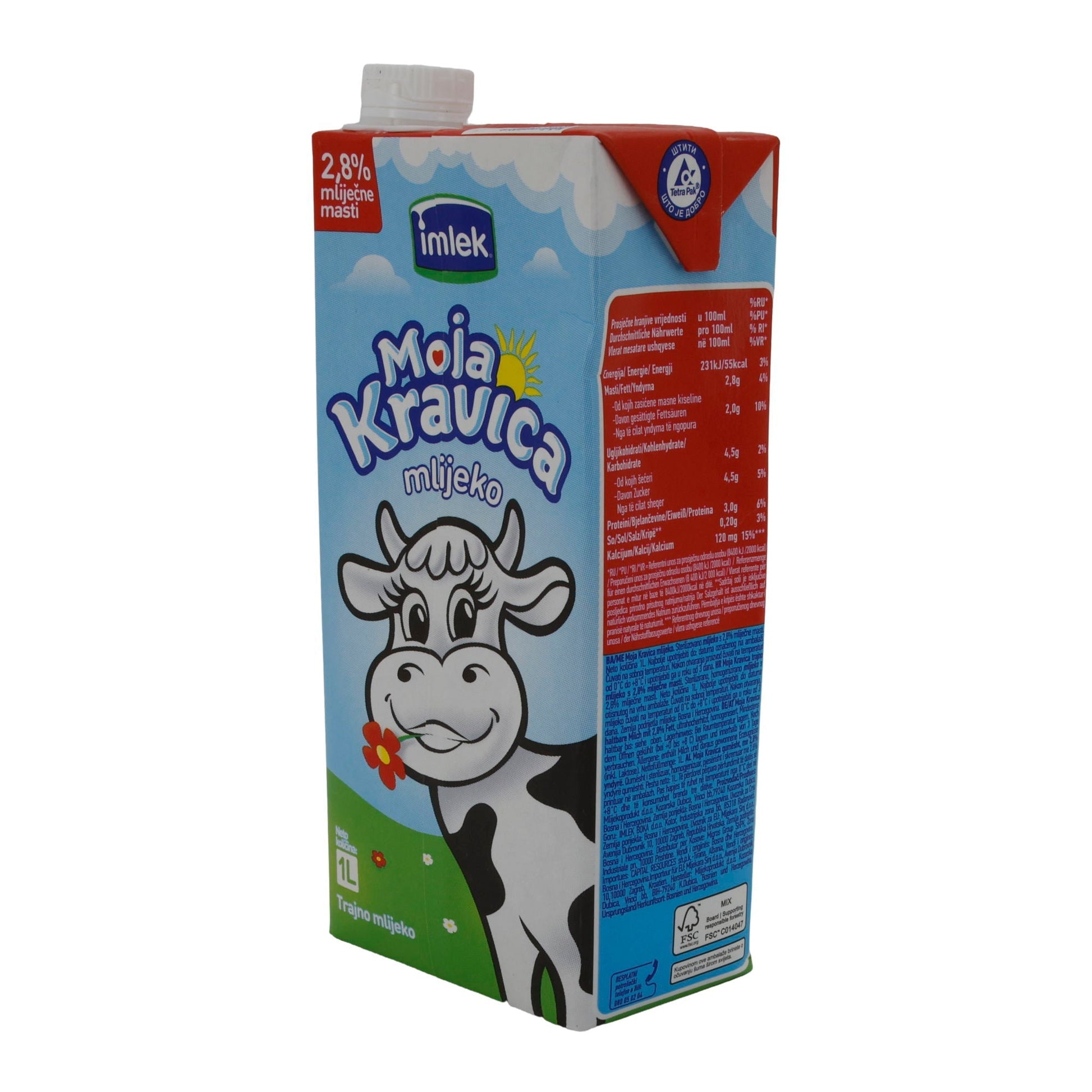 Milch Imlek Moja Kravica Mlijeko | H-Milch | 2,8 % Fett | 1 L MOJA KRAVICA