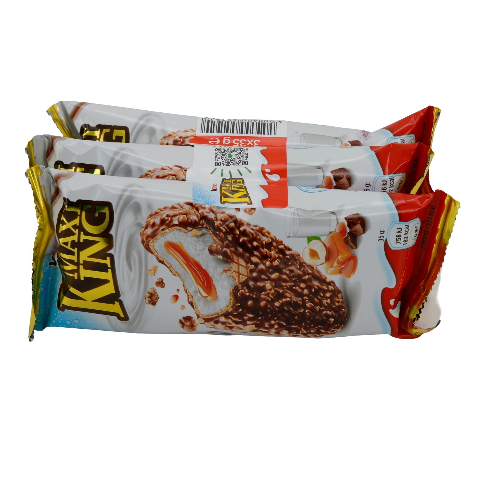 Milch-Snack Kinder Maxi King | Milch-Snack | Mit Karamell und Haselnüssen | 3×35 g (105 g) FERRERO