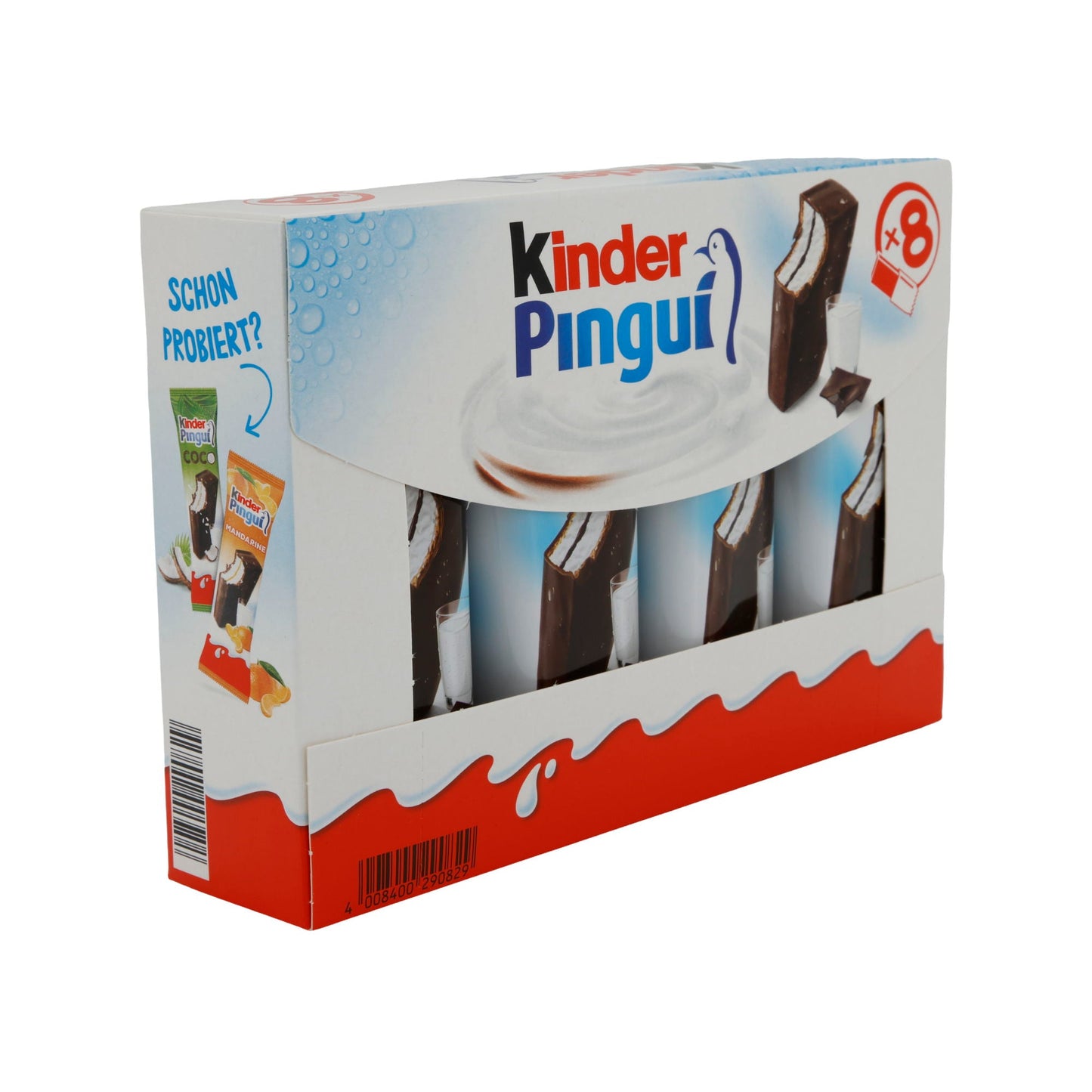 Milchcreme Kinder Pingui | Milch-Snack | Mit Kakaoschicht und Schokolade | 8×30 g