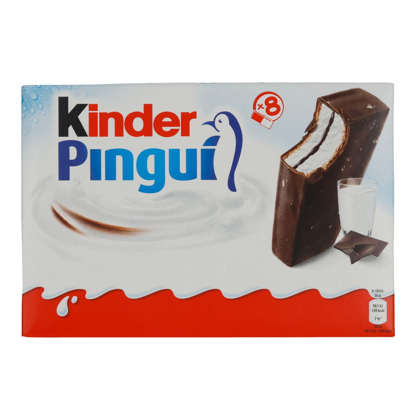 Milchcreme Kinder Pingui | Milch-Snack | Mit Kakaoschicht und Schokolade | 8×30 g