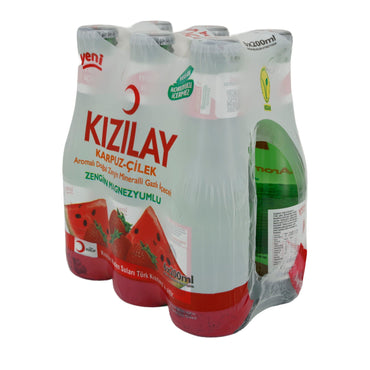 Mineralwasser Kızılay | Wassermelone-Erdbeere | Aromatisiert, natürlich | 6 x 200 ml KIZILAY