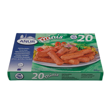 Mini Chicken Sausages ANUR | Hähnchenbratrollen Minis | Halal | 600 g ANUR