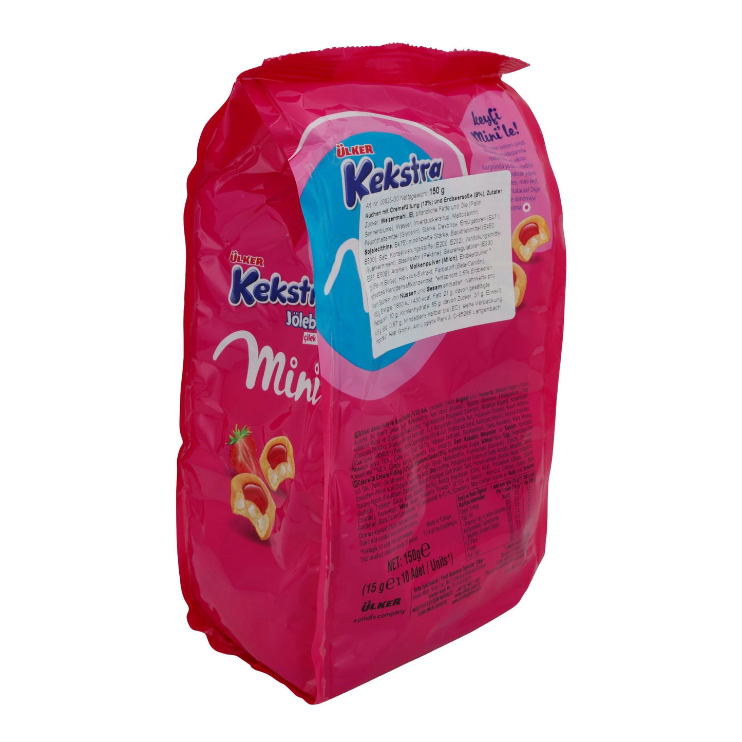 Mini Kuchen Ülker Kekstra | Gebäck | Mit cremiger Füllung & Erdbeerjelly | 150 g