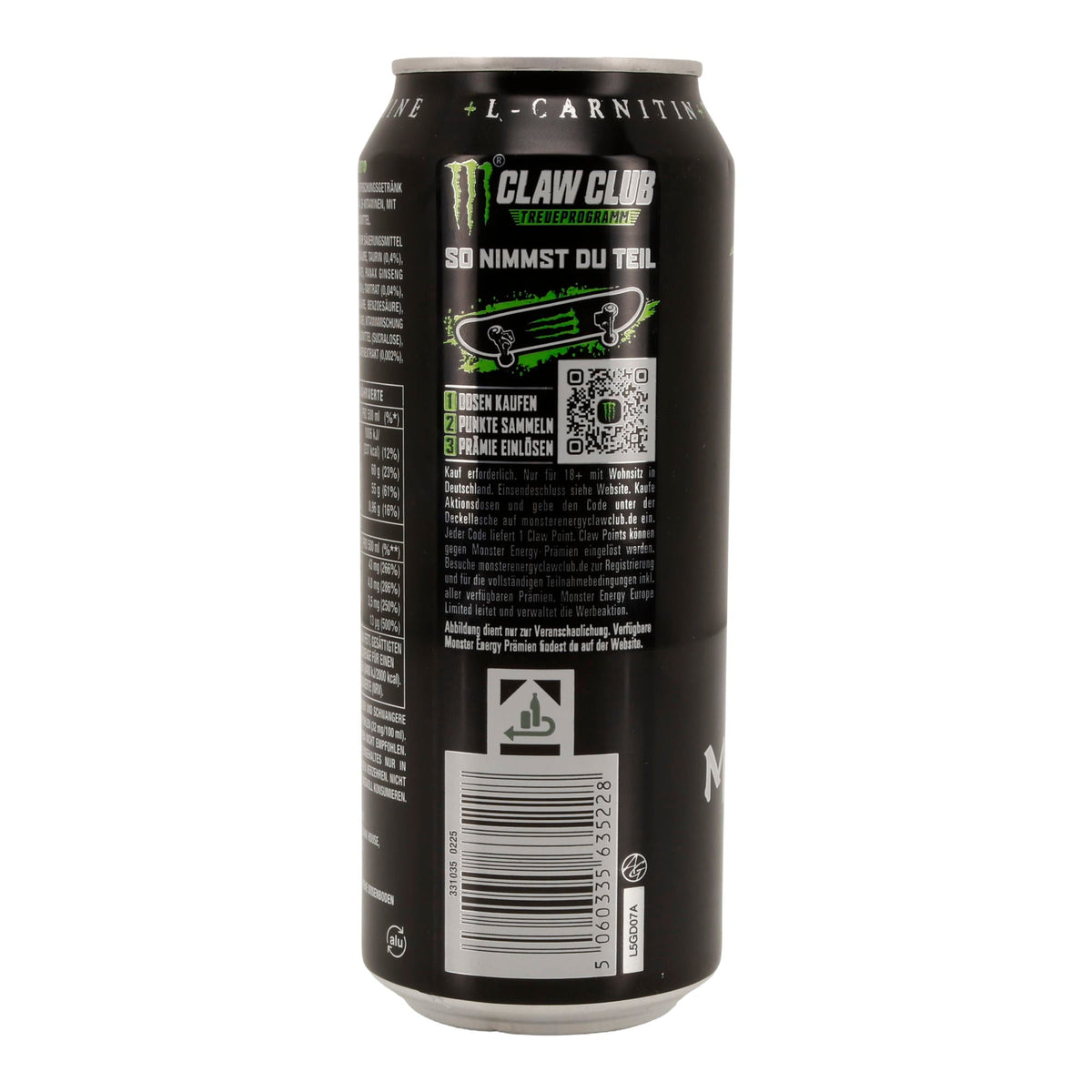 Monster Energy Drink | Taurin, L-Carnitin, Guarana | 500 ml Monster