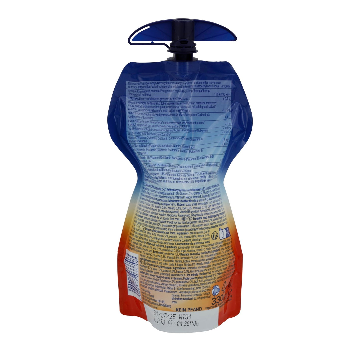 Multivitamin Drink Capri-Sun | Fruchtiger Genuss | Mit Mischung aus verschiedenen Vitaminquellen | 330 ml