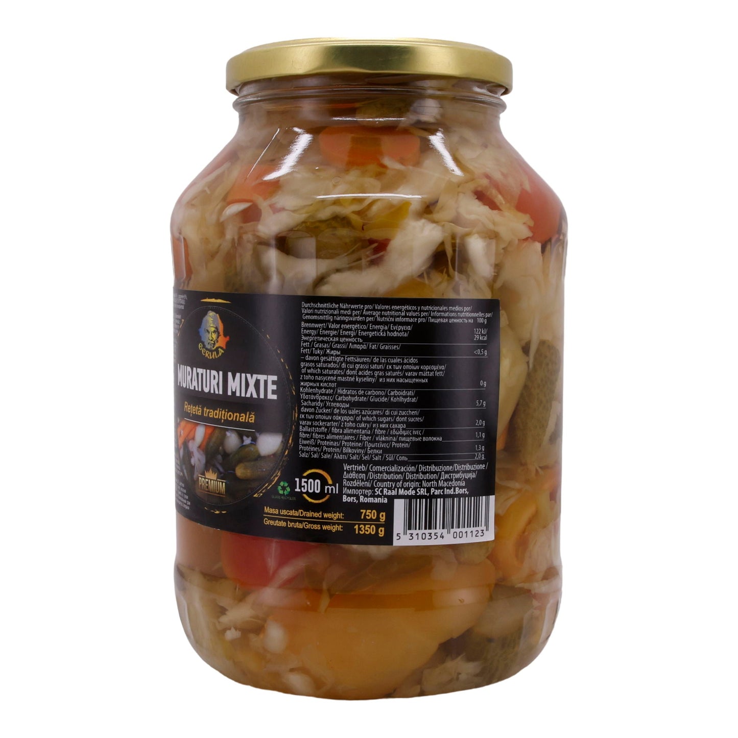 Muraturi Mixte Gerula | Traditionele Groentemix | Ingelegde groenten op Roemeense wijze | 1350 g