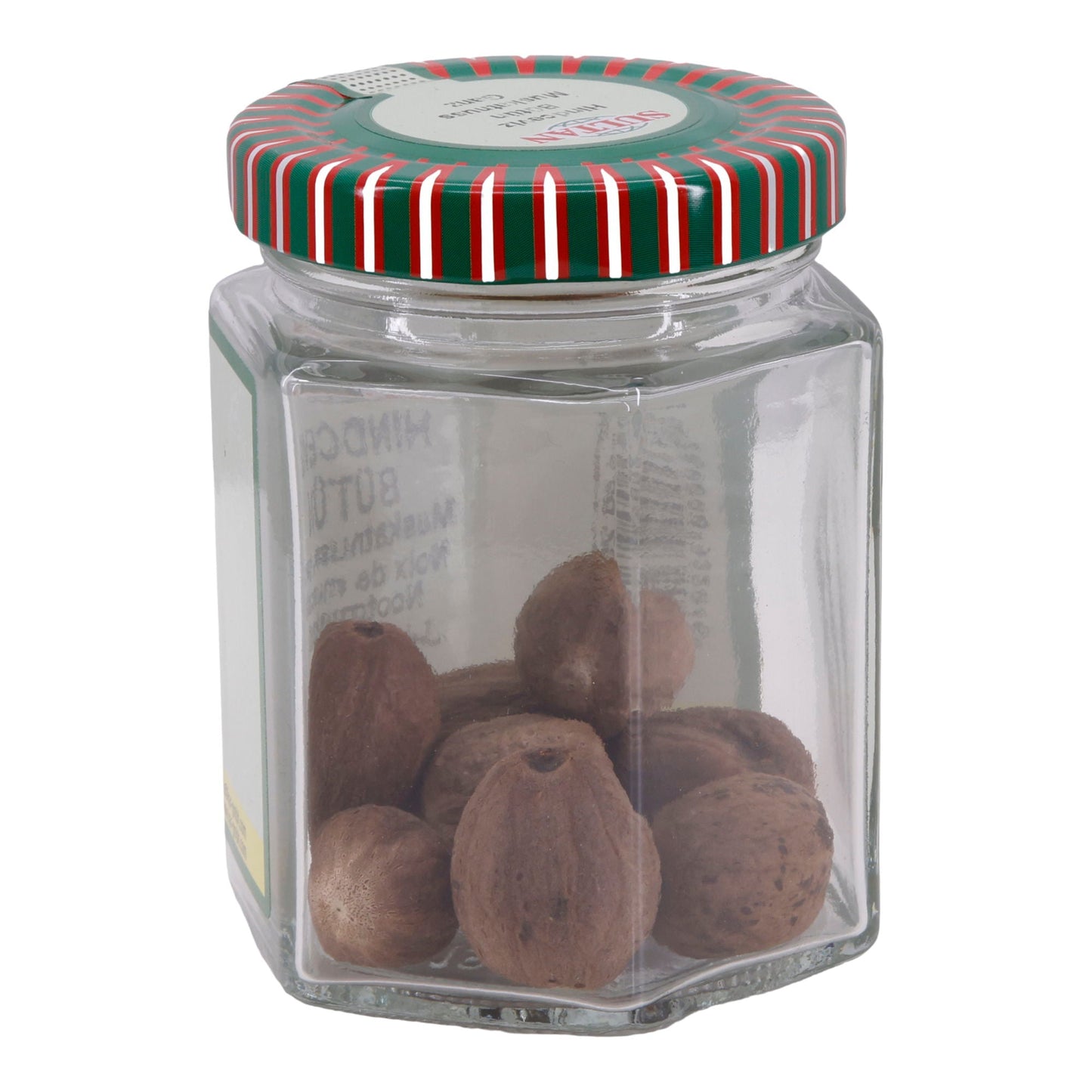 Muskatnuss Sultan | Ganze Muskatnuss | 8 Stück im Glas