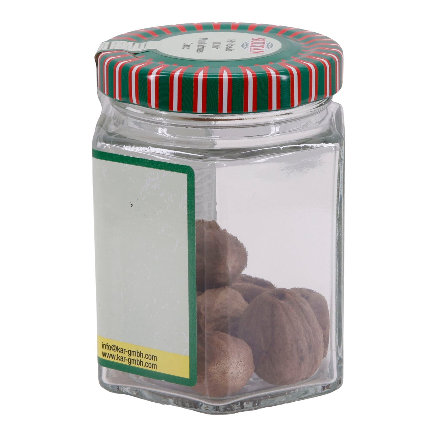 Muskatnuss Sultan | Ganze Muskatnuss | 8 Stück im Glas