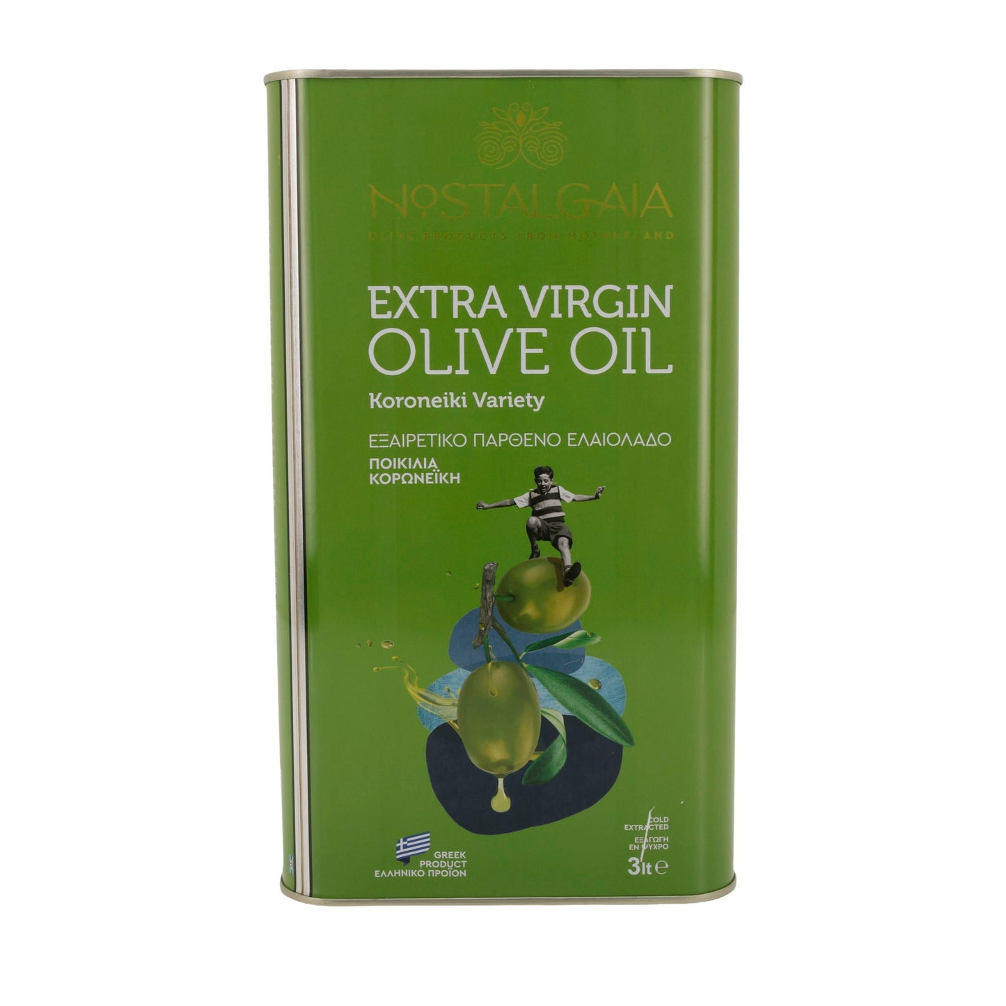 Sızma Zeytinyağı | Nostalgia | Koroneiki Çeşidi | 3 Litre – Soğuk Sıkım, Yunan Ürünü