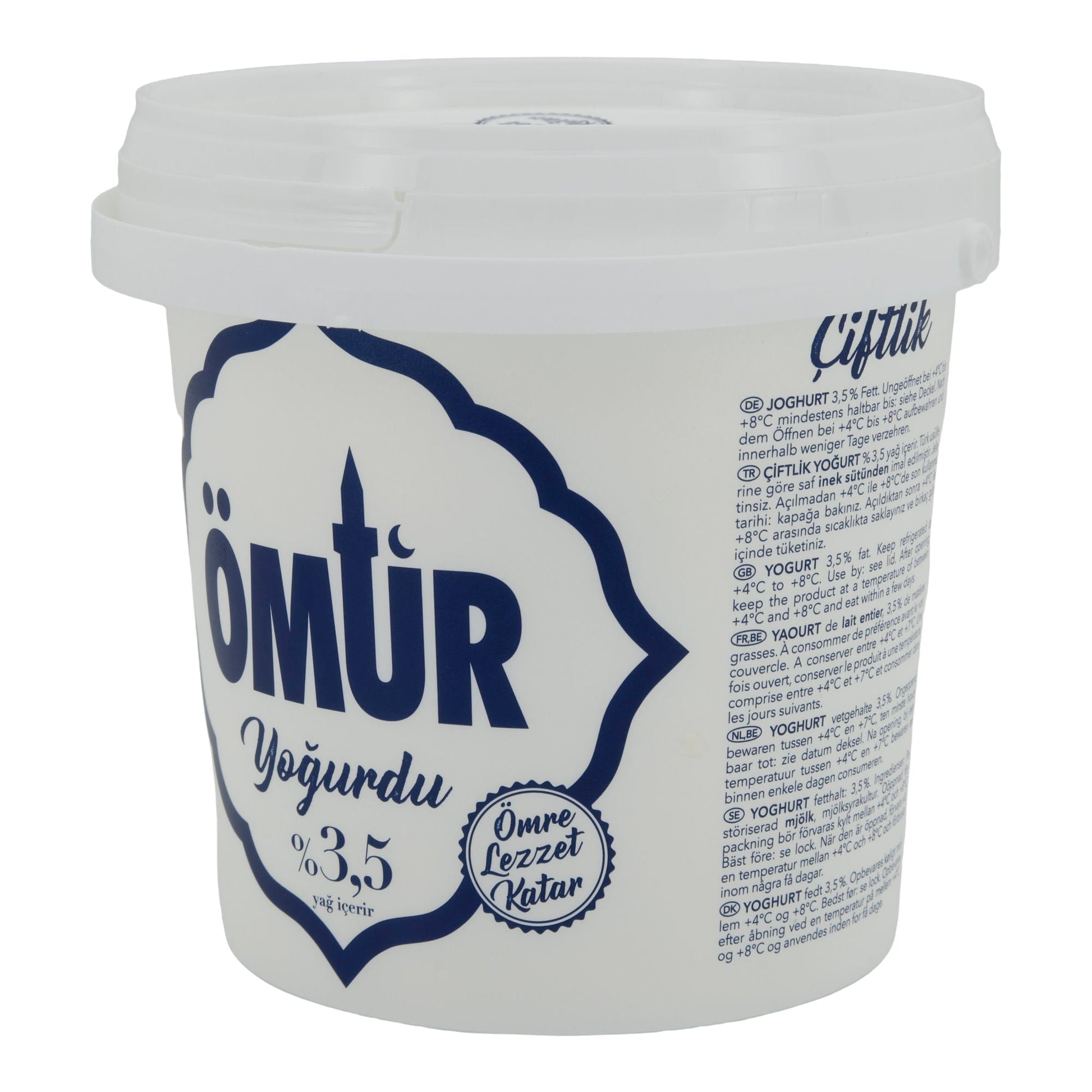 Naturjoghurt Ömür | Joghurt | Traditioneller Joghurt mit 3,5 % Fett | 1 kg OEMUER