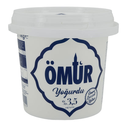 Naturjoghurt Ömür | Joghurt | Traditioneller Joghurt mit 3,5 % Fett | 1 kg OEMUER