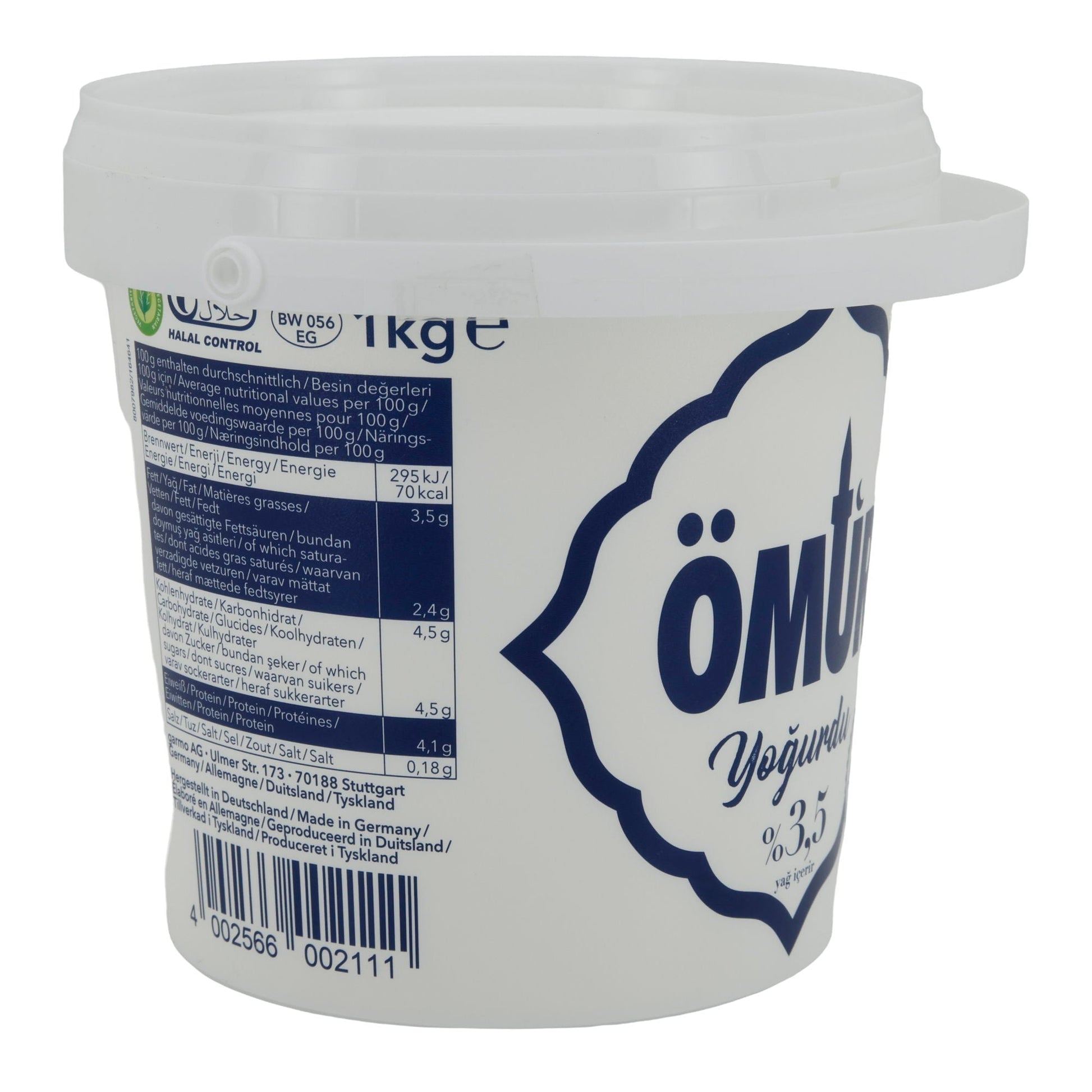 Naturjoghurt Ömür | Joghurt | Traditioneller Joghurt mit 3,5 % Fett | 1 kg OEMUER