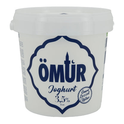 Naturjoghurt Ömür | Joghurt | Traditioneller Joghurt mit 3,5 % Fett | 1 kg OEMUER