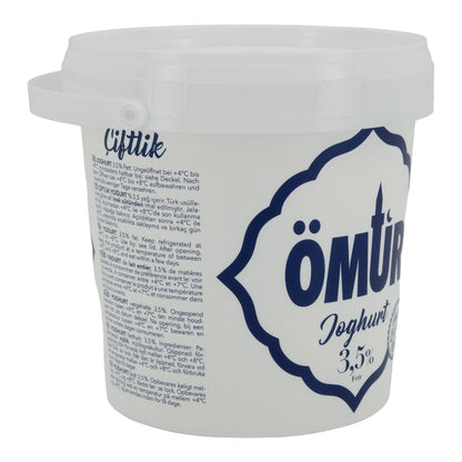 Naturjoghurt Ömür | Joghurt | Traditioneller Joghurt mit 3,5 % Fett | 1 kg OEMUER