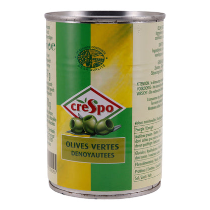 Oliven Crespo | Groene olijven zonder pit | Ideaal voor mediterrane gerechten | 397 g blik
