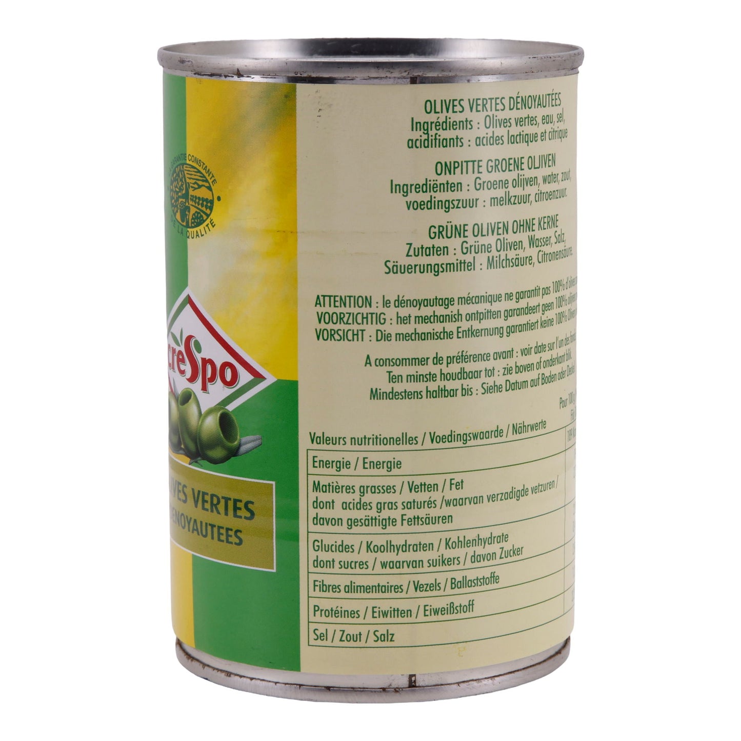 Oliven Crespo | Groene olijven zonder pit | Ideaal voor mediterrane gerechten | 397 g blik