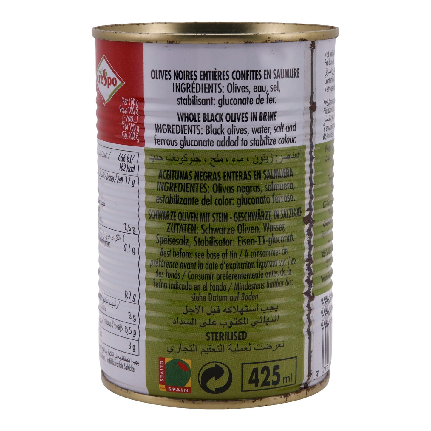 Oliven Crespo | Olive nere in salamoia | Autentico piacere mediterraneo | 397 g