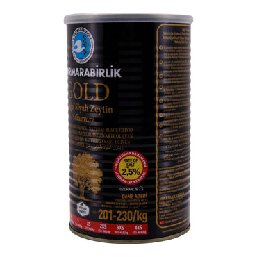Oliven Marmarabirlik Gold | Natürliche Schwarze Oliven | Milde Oliven in Salzlake | 1,4 kg - Taste Your World