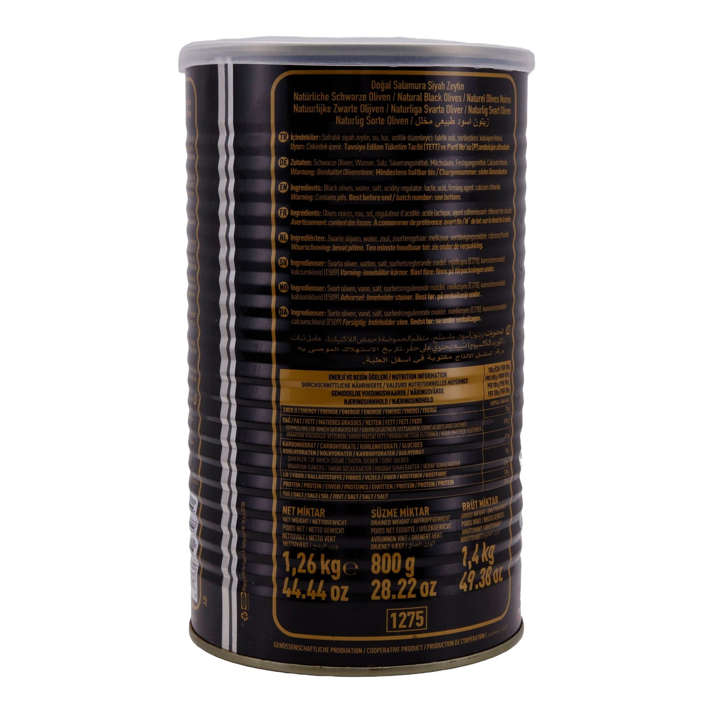 Oliven Marmarabirlik Gold | Olive Nere Naturali | Olive Delicate in Salamoia | 1,4 kg