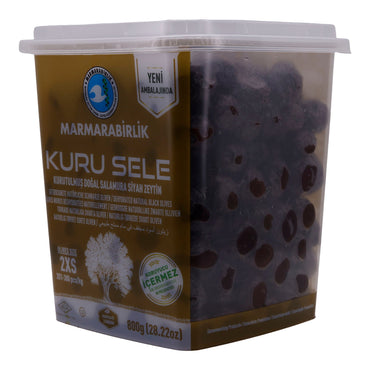 Oliven Marmarabirlik | Kuru Sele 2XS | Traditionell getrocknete schwarze Oliven | 800 g - Taste Your World