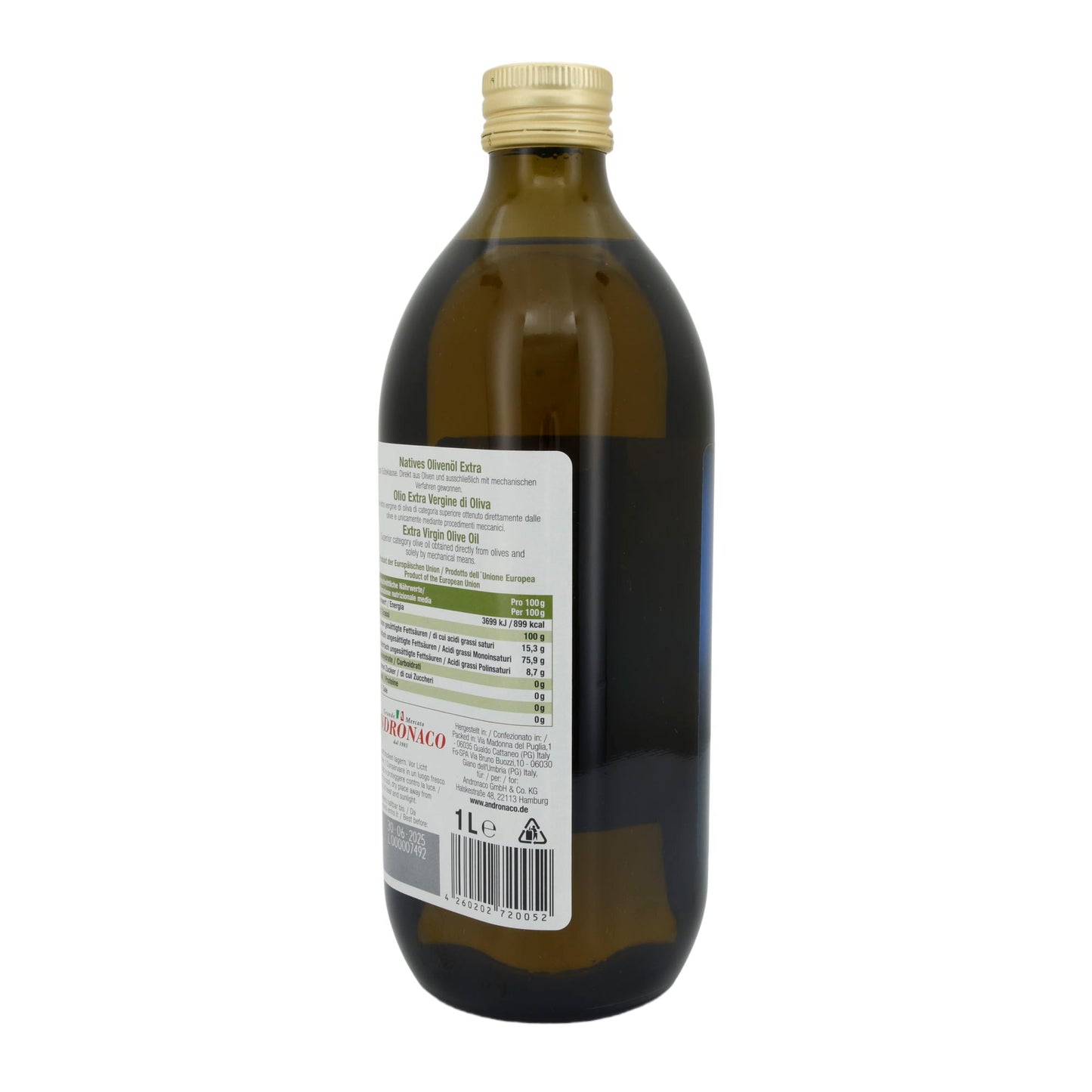 Olivenöl Andronaco | Olio Extra Vergine di Oliva | Nativ extra, da UE | 1 L