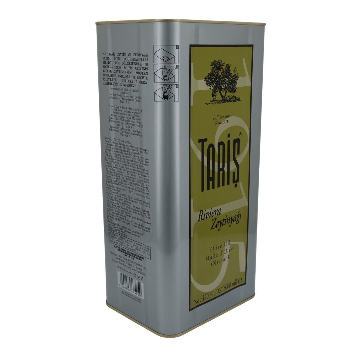 Olivenöl Taris Riviera | Natives Olivenöl | Premium Qualität | 5 L