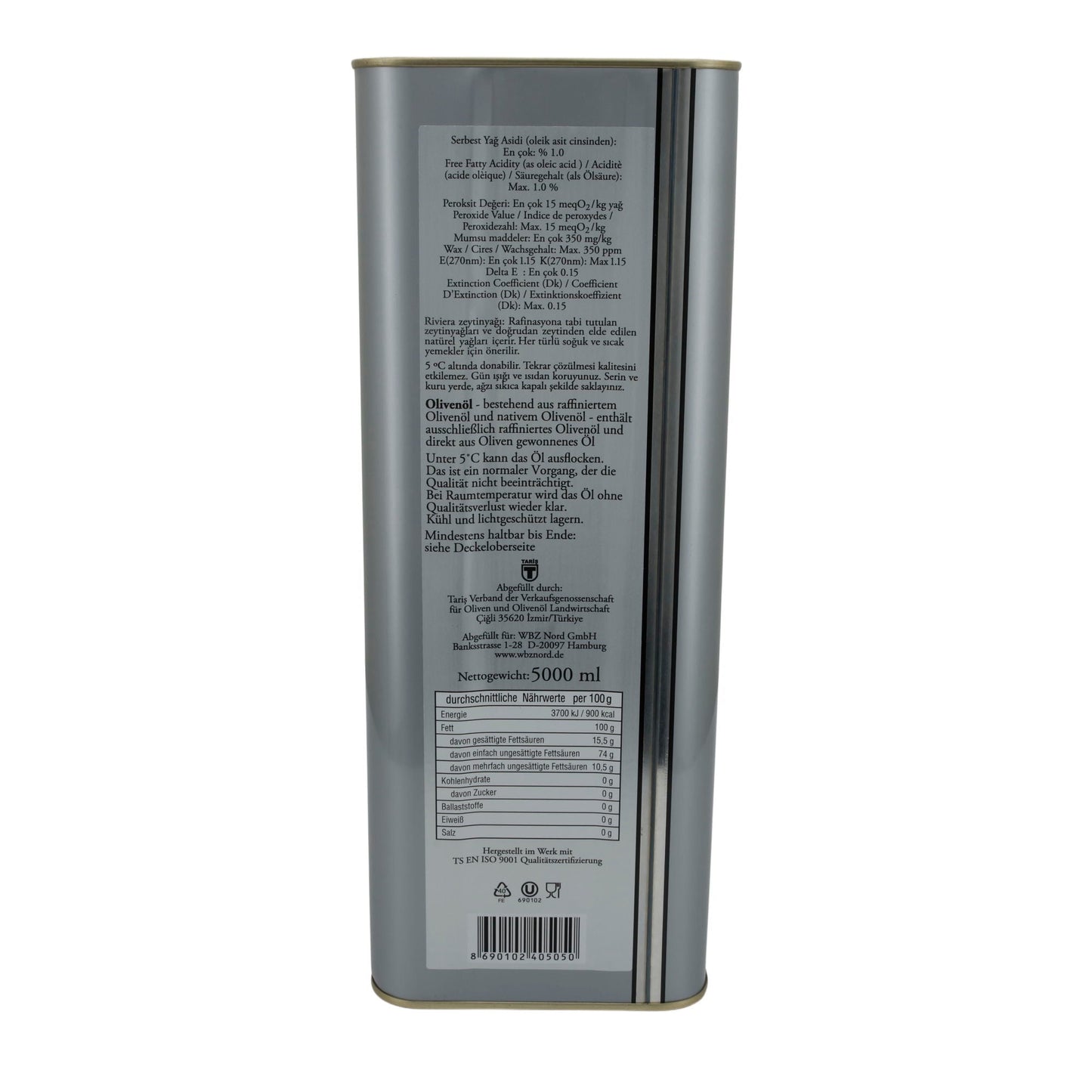 Olijfolie Taris Riviera | Extra vierge olijfolie | Premium kwaliteit | 5 L