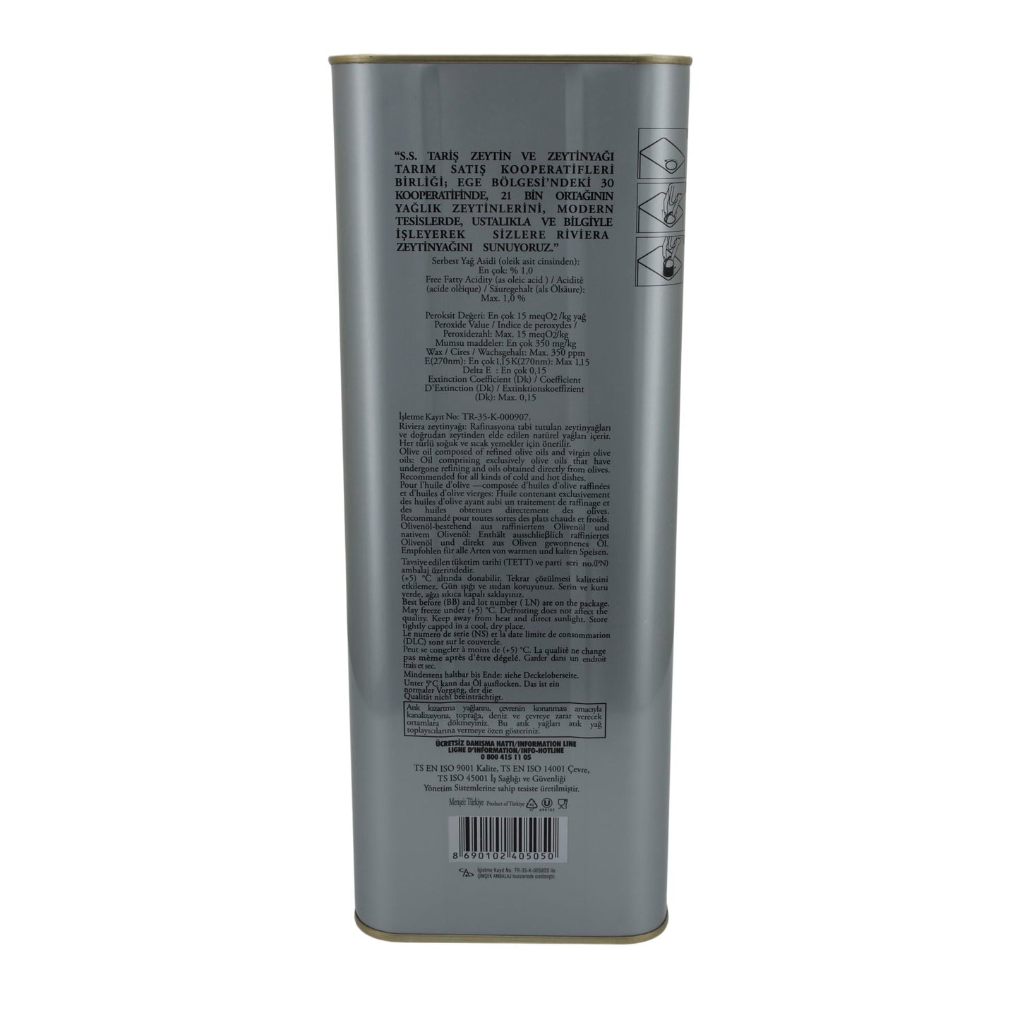 Olijfolie Taris Riviera | Extra vierge olijfolie | Premium kwaliteit | 5 L