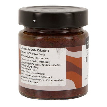 Olivenpaste Kalamata Olymp | Vegan, Glutenfrei, Non-GMO | 180 g Glas