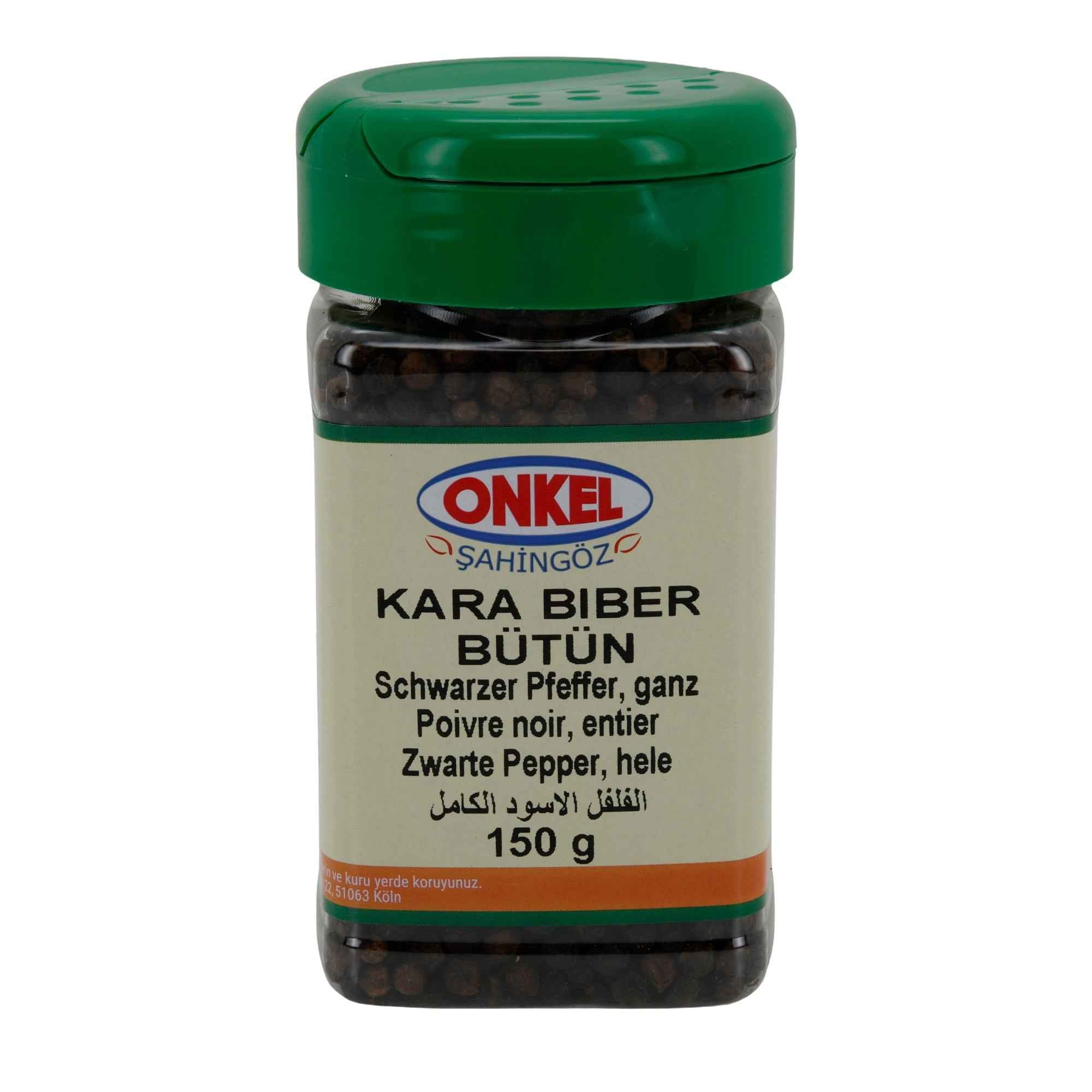 Onkel Kara Biber Bütün – Schwarzer Pfeffer, ganz, 150 g