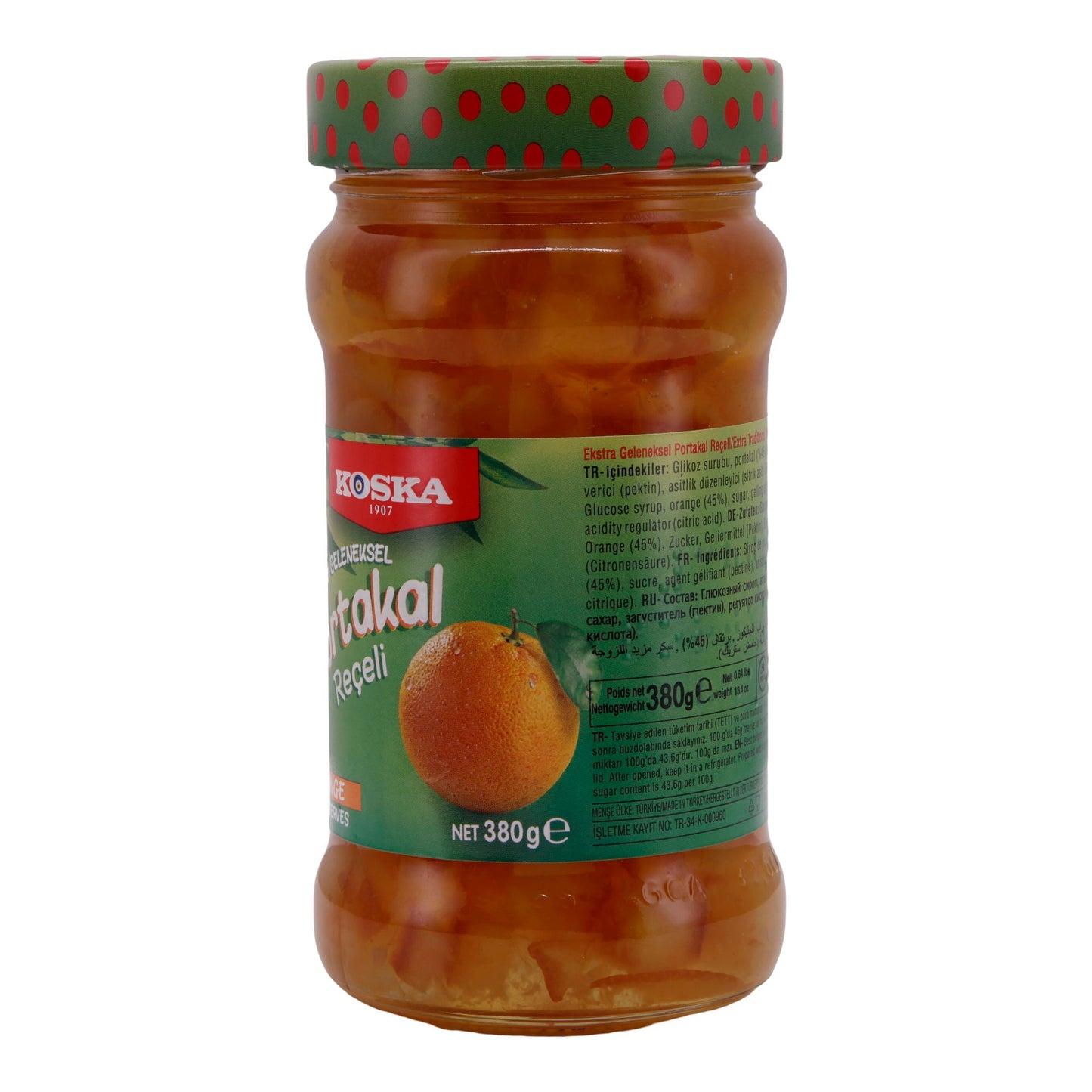 Oranjebekonfituur Koska | Marmelade | Fruitig, Sinaasappelschillen | 380 g