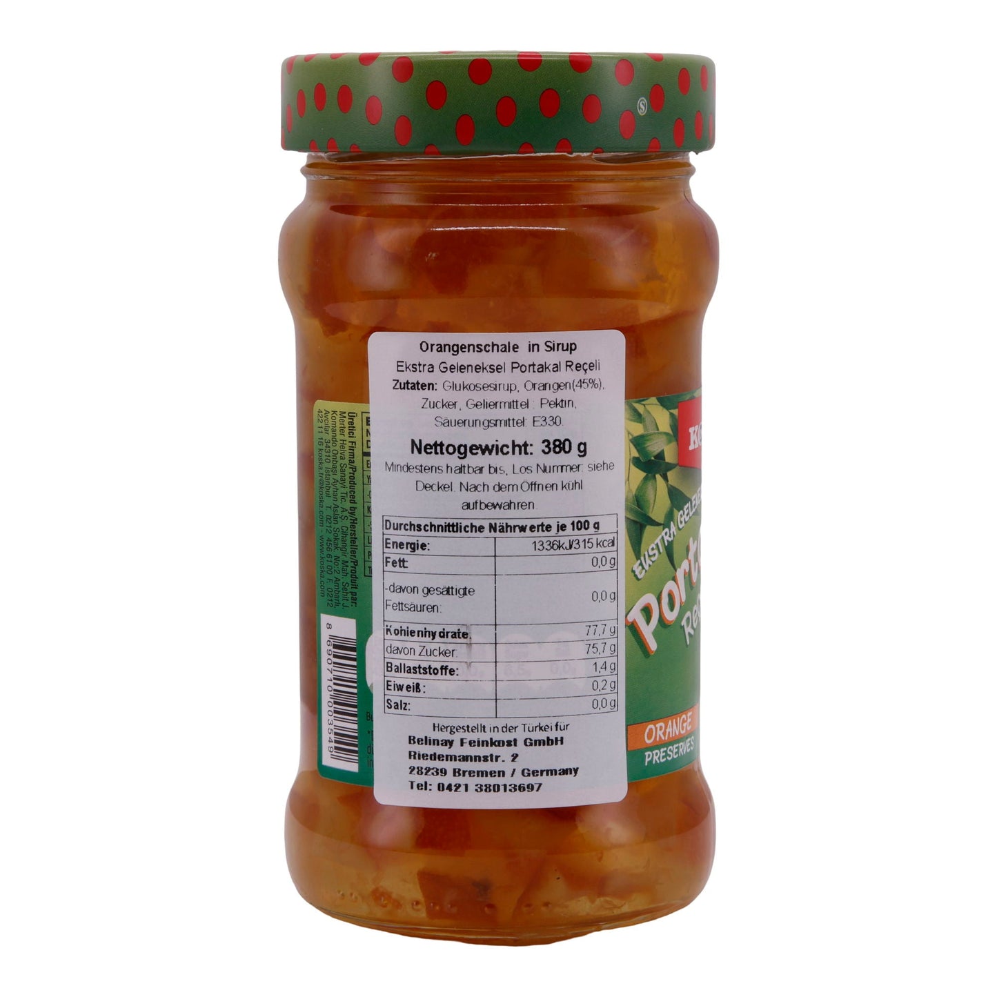 Oranjebekonfituur Koska | Marmelade | Fruitig, Sinaasappelschillen | 380 g