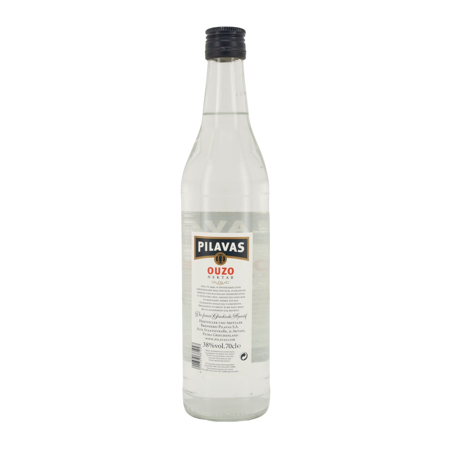 Ouzo Pilavas Nektar | Griechischer Anislikör | 38 % vol. | 700 ml