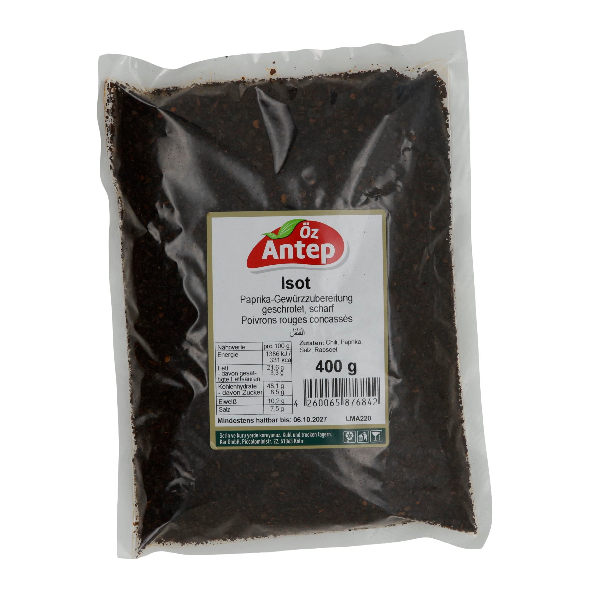 Paprika - Gewürzzubereitung Öz Antep Isot | Gewürz | Geschrotet, scharf | 400g - Taste Your World