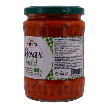 Paprikapasta Natura | Ajvar mild | Traditioneel, mild, ideaal voor dips & bijgerechten | 540 g