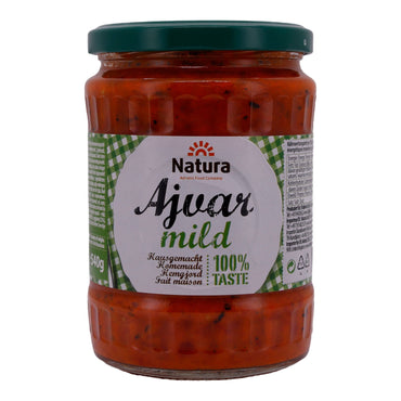 Paprikapaste Natura | Ajvar mild | Traditionell, mild, ideal für Dips & Beilagen | 540 g NATURA