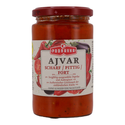 Pasta di paprika Podravka | Ajvar piccante | Speziato, per cucina dell'Europa sudorientale | 350 g