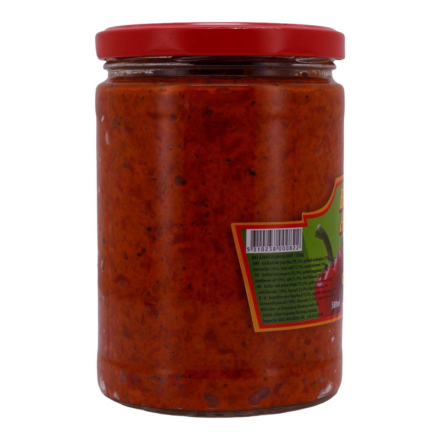 Paprikasoße Basš Ajvar | Stark | Pikant, aus gegrilltem Gemüse | 580 ml