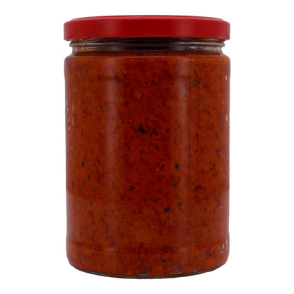 Paprikasoße Basš Ajvar | Stark | Pikant, aus gegrilltem Gemüse | 580 ml