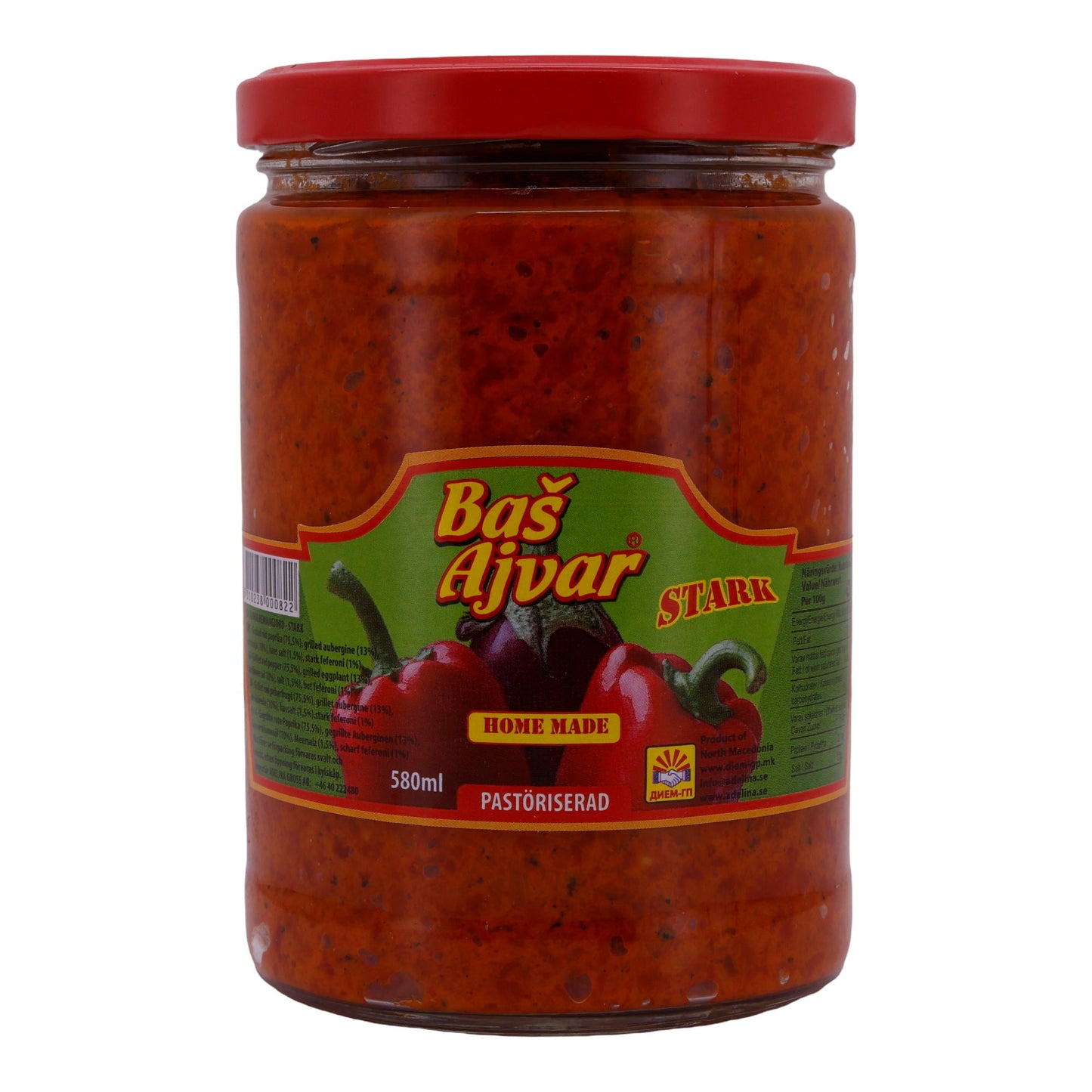 Paprikasoße Basš Ajvar | Stark | Pikant, aus gegrilltem Gemüse | 580 ml