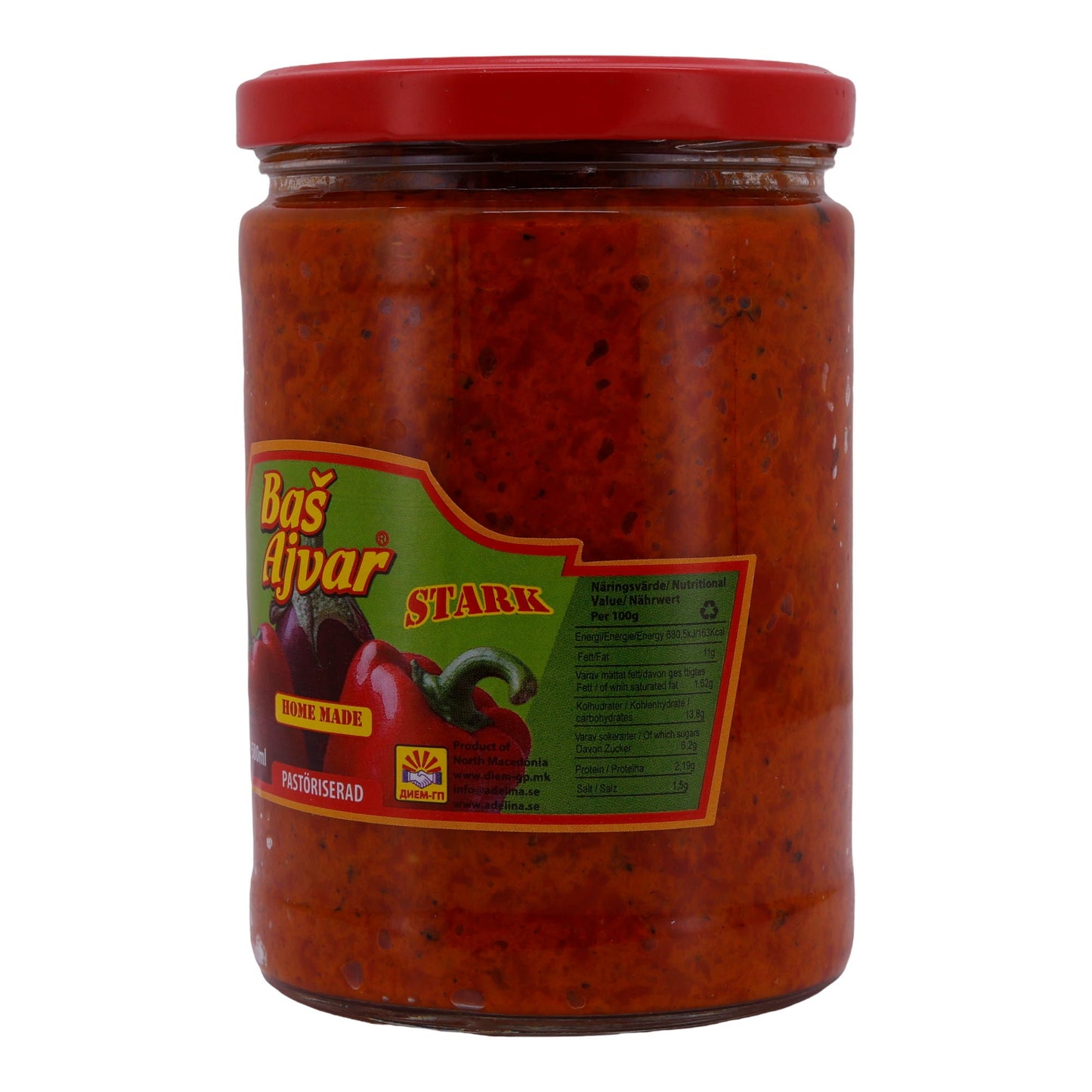 Paprikasoße Basš Ajvar | Stark | Pikant, aus gegrilltem Gemüse | 580 ml