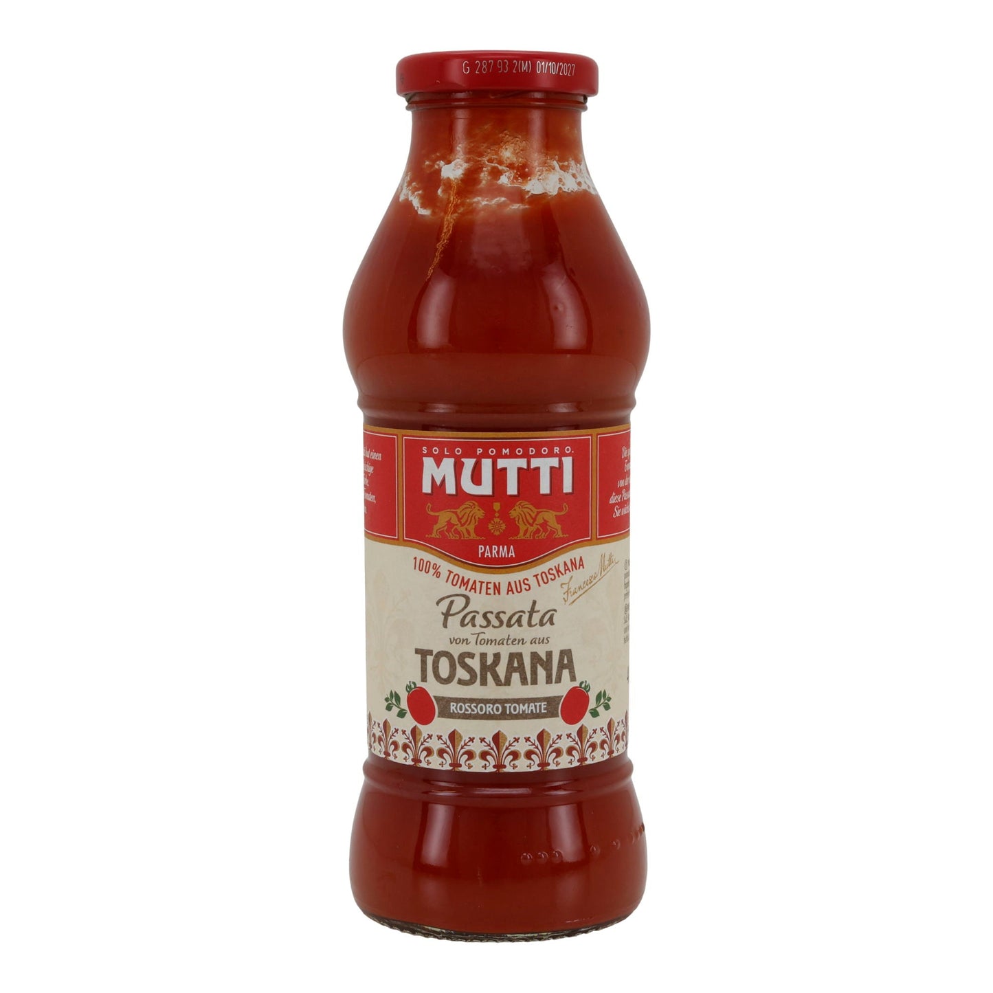 Passata di pomodori Mutti | Passata | dalla Toscana | bottiglia di vetro da 400 g